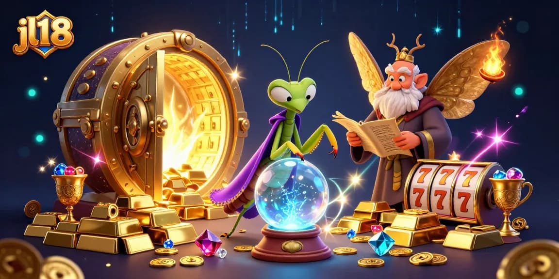 Experience exciting gameplay at jl18 with a fortune teller, treasures, and engaging slot reels.
