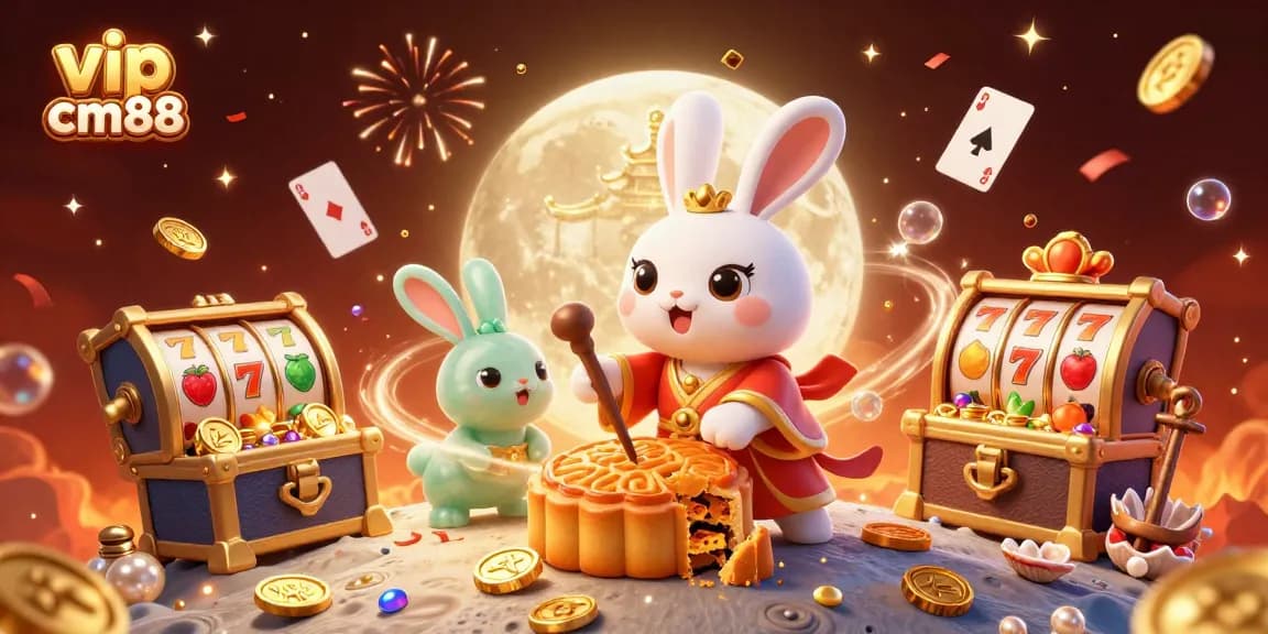 Join the excitement at vip cm88 with a vibrant casino scene featuring playful characters.