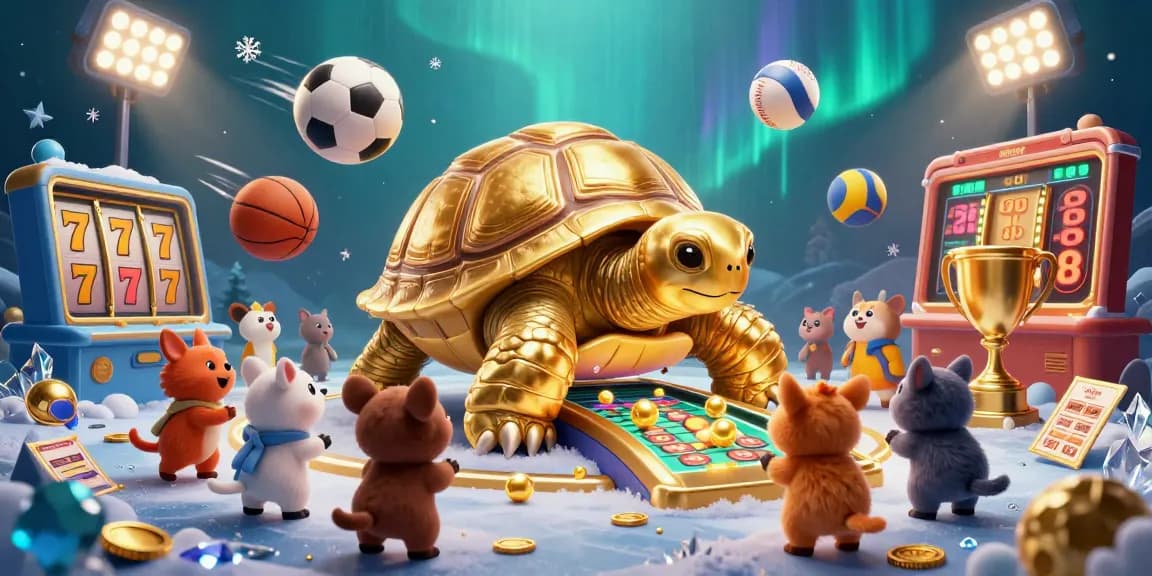 Experience thrilling gameplay at phjoy with a dynamic scene featuring a golden tortoise and vibrant casino elements.