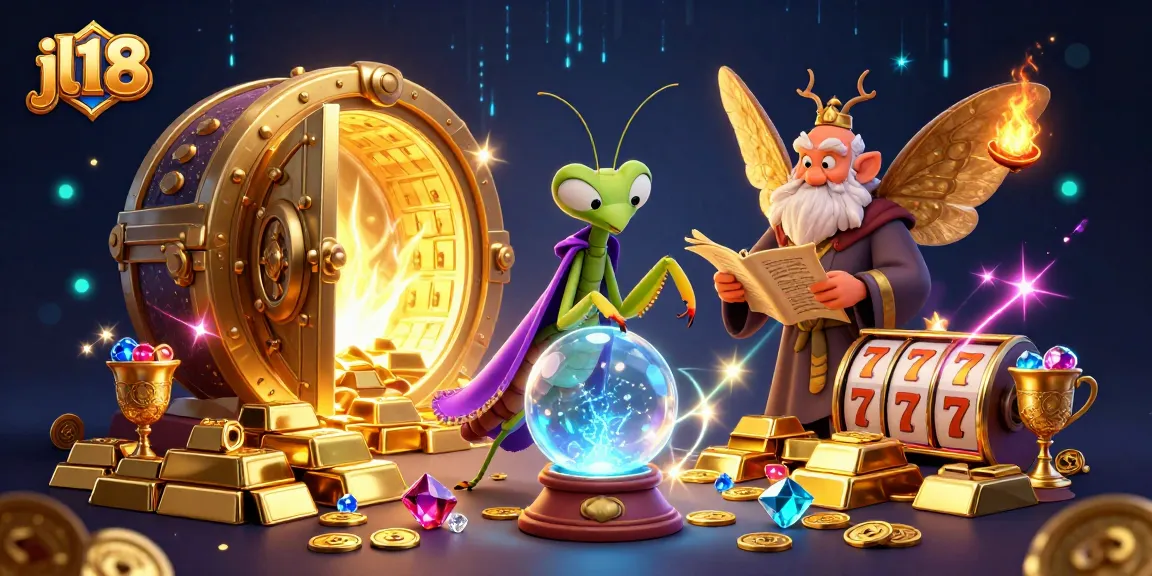 Experience exciting gameplay at jl18 with a fortune teller, treasures, and engaging slot reels.