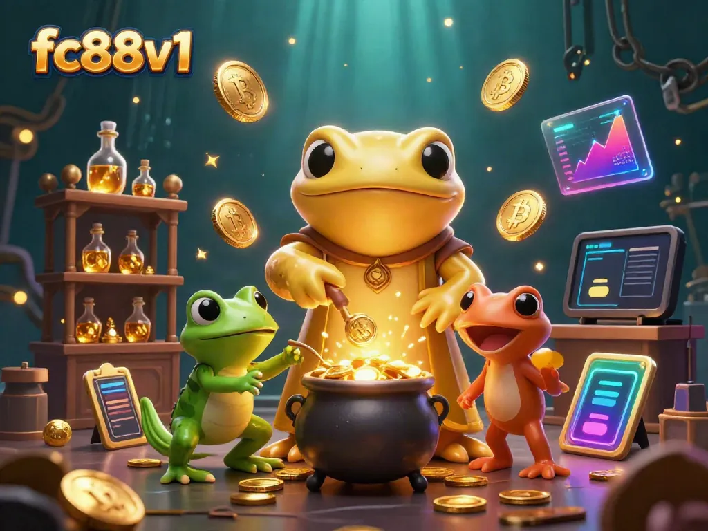 Experience exciting gameplay with fc88v1's golden salamander alchemist and crypto treasures in a vibrant casino scene.