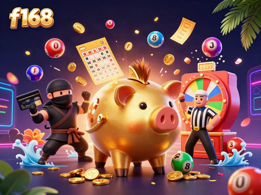 Experience thrilling f168 gaming action with vibrant characters and dynamic casino elements.