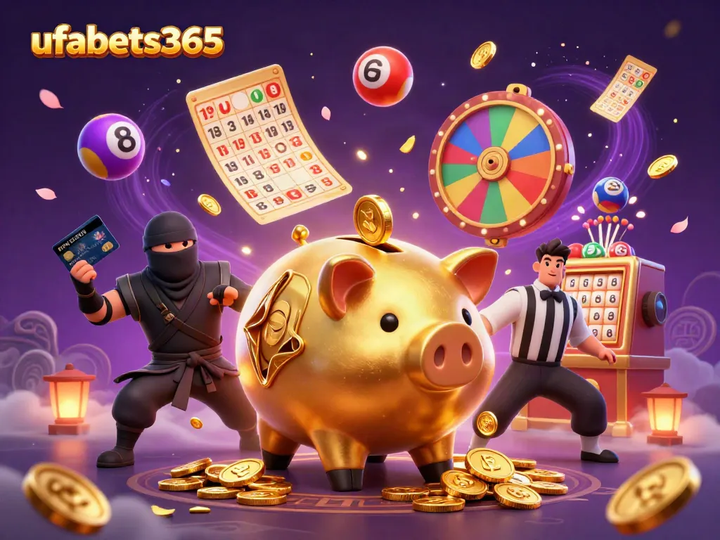 Engage in the fun of casino gaming with ufabets365, featuring a dynamic sumo wrestler and ninja showdown.