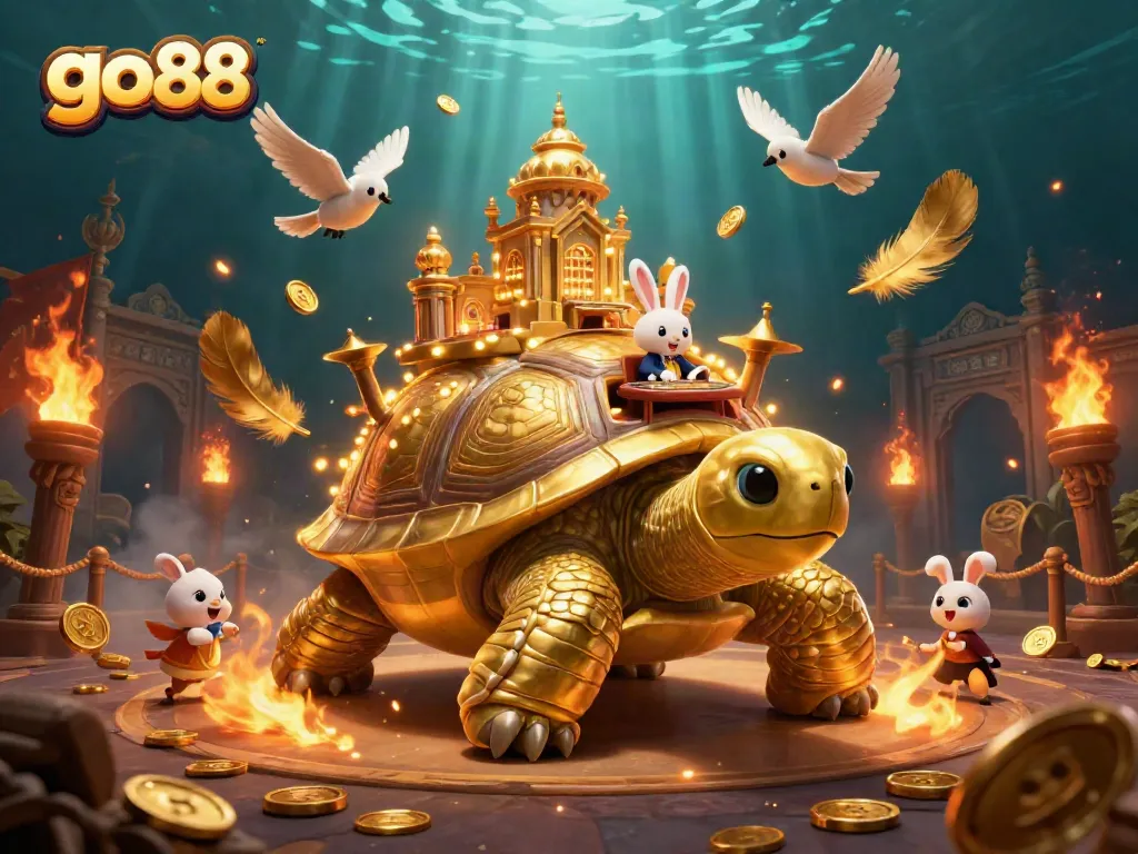 Trải nghiệm cược thú vị tại go88 với rùa vàng và sòng bài mini tuyệt đẹp.