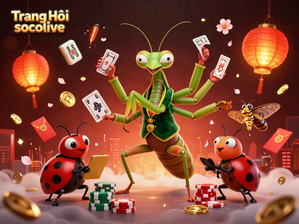 Experience thrilling fun at Trang Chủ socolive with lively gambling elements and animated characters.