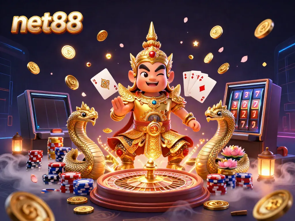 Experience the vibrant atmosphere of net88 with animated casino features and interactive characters.