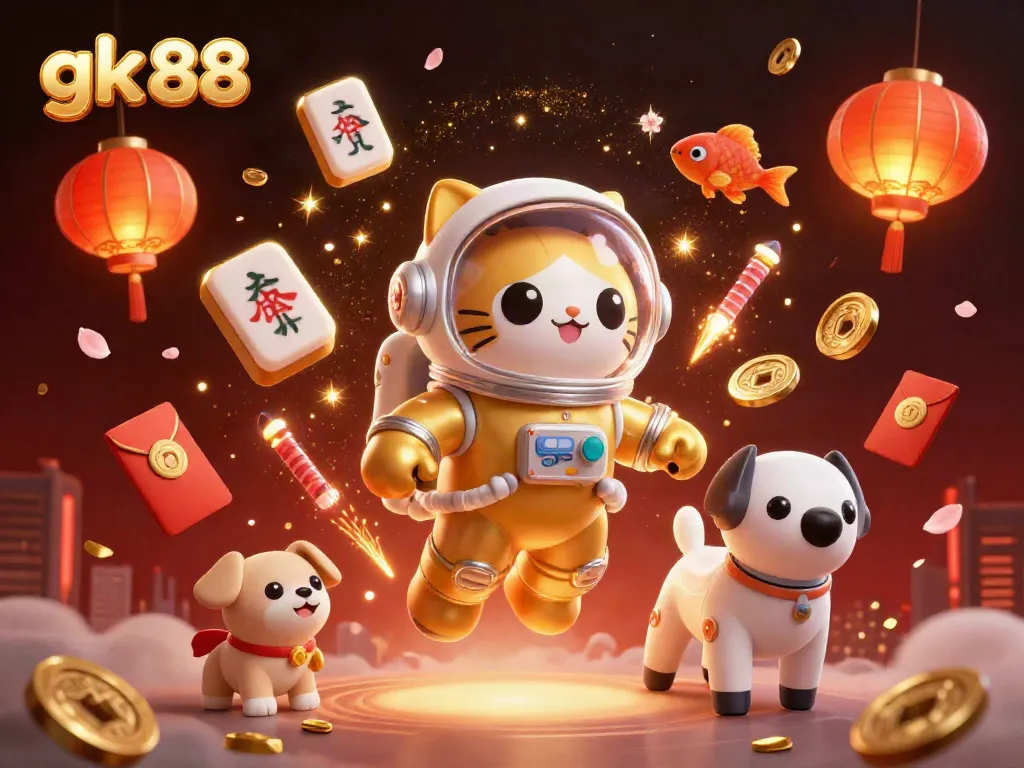 Engage with thrilling online gaming adventures at gk 88 featuring an astronaut cat and exciting casino elements.
