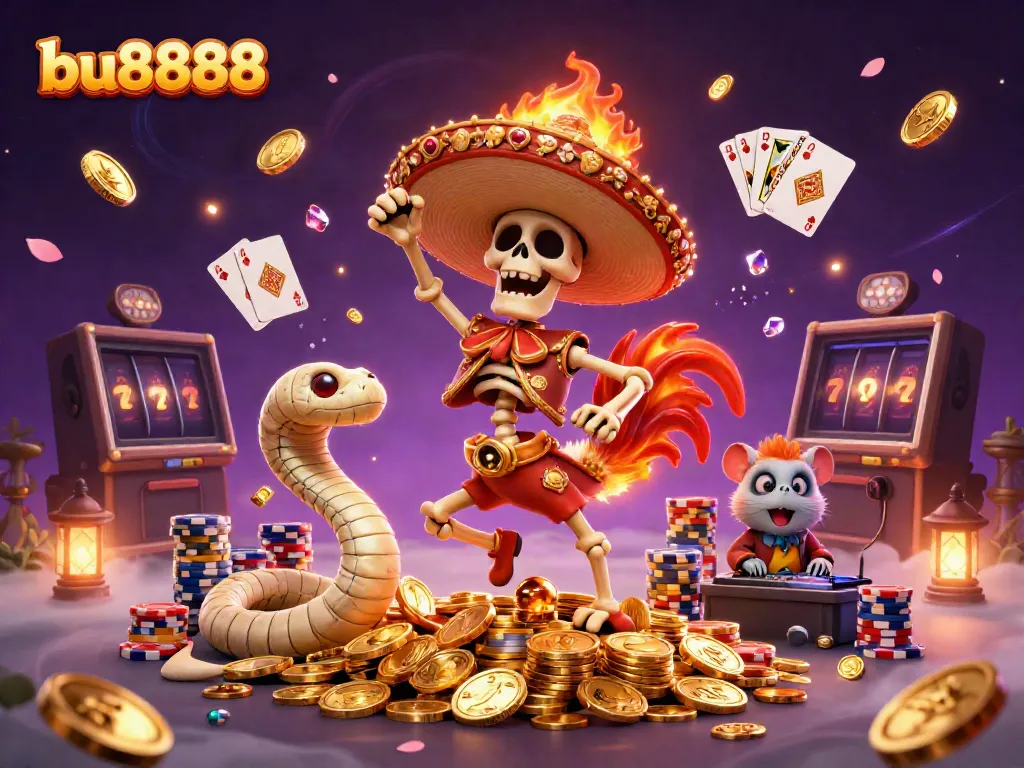 Experience the energizing excitement of bu8888 with vibrant casino characters celebrating a jackpot.