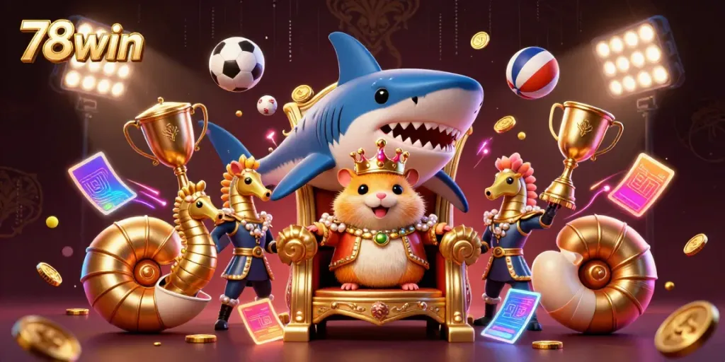 Experience thrilling betting action at 78win with vibrant characters depicting a competitive casino atmosphere.