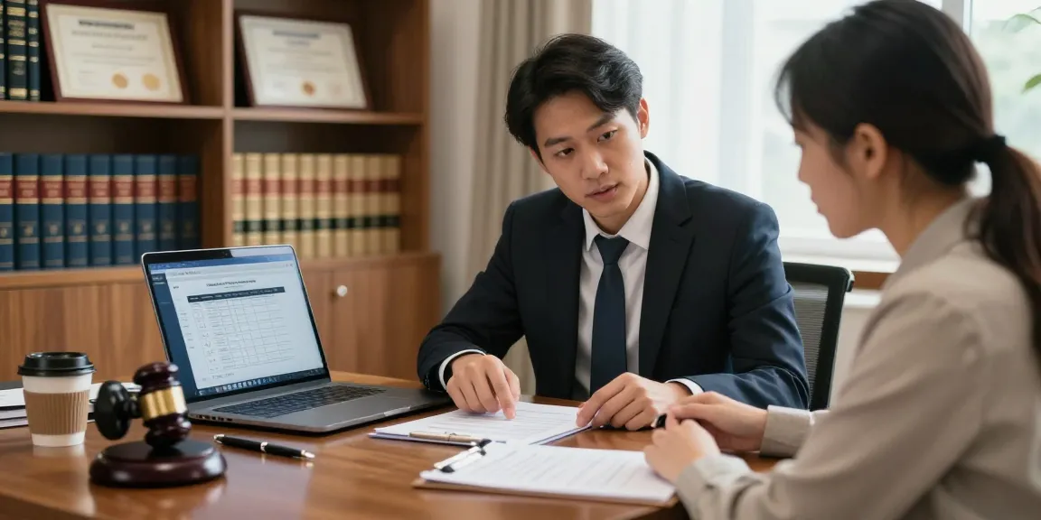 Apostille services consultation in a professional office with legal expert and client discussing documents.