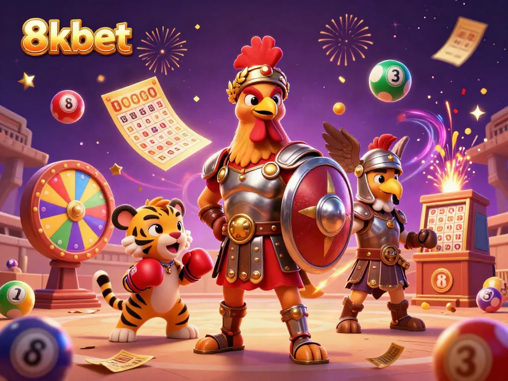 Experience the thrill of 8xbet's dynamic gaming world with exciting characters and vibrant elements.