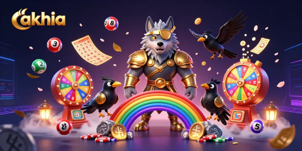 Cakhia presents an exhilarating scene with vibrant casino elements, showcasing spirited gambling action.