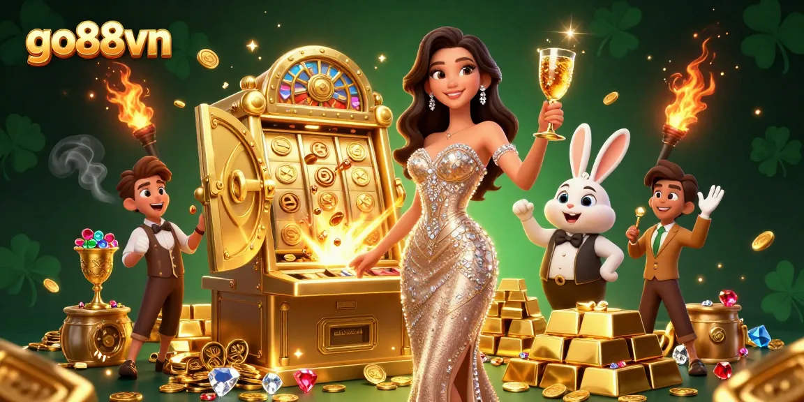 Experience the thrill with go88vn's dynamic casino scene featuring a stunning jackpot celebration.