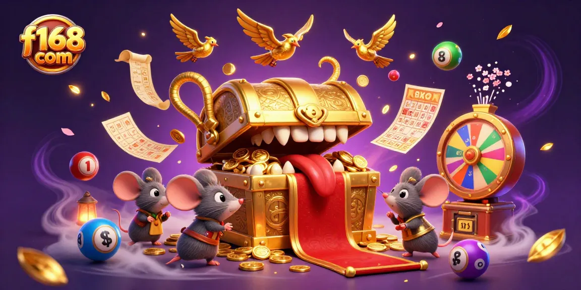 Engage in thrilling lottery experiences with f168 com, featuring vibrant elements and coins raining down.
