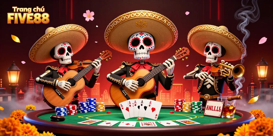 Engage with exciting games at Trang chủ FIVE88, featuring dynamic 3D mariachi band and poker action.