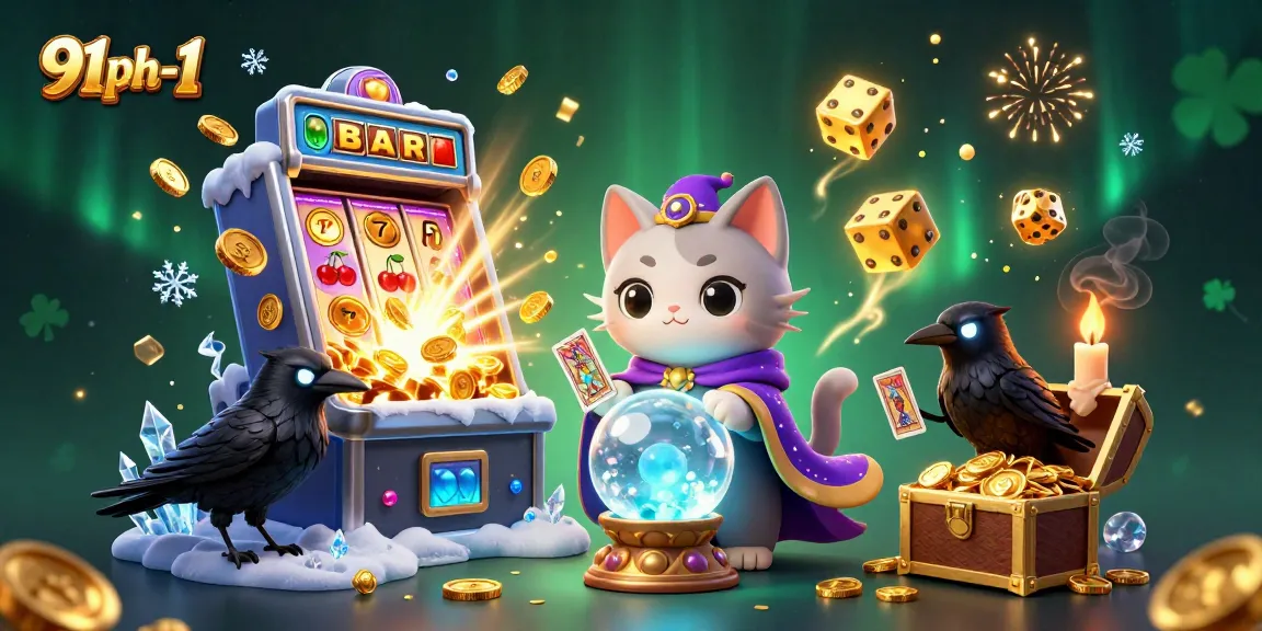 Experience thrilling wins at 91ph-1 with a vibrant 3D illustration of a jackpot scene filled with excitement and fun.
