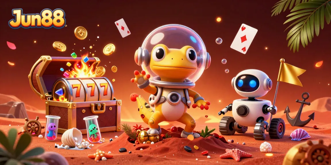 Join the excitement at Jun88, where Martian gaming and golden jackpots collide in a vibrant casino world!