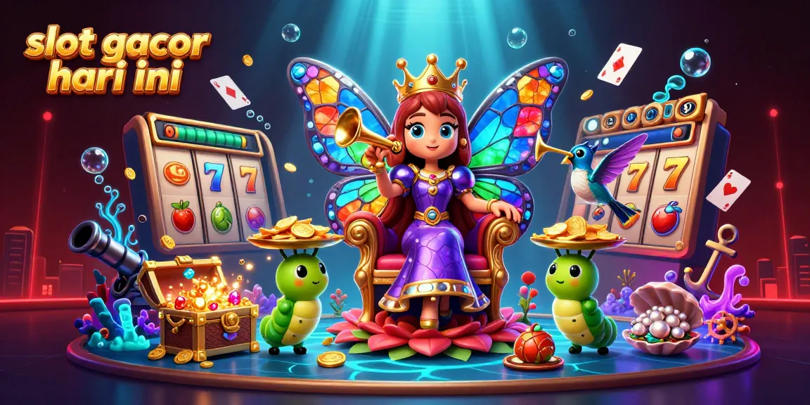 Experience the enchanting world of slot gacor hari ini with vibrant reels, lucky symbols, and a queen.