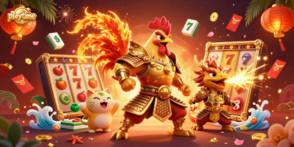 Engage with playtime’s exciting slots and dynamic gaming action in this vibrant illustration.