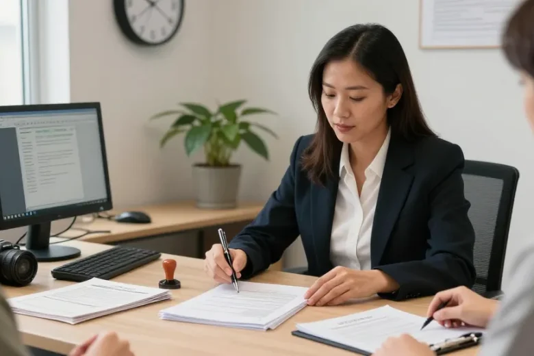 notary brampton providing professional notarization services in a welcoming office environment